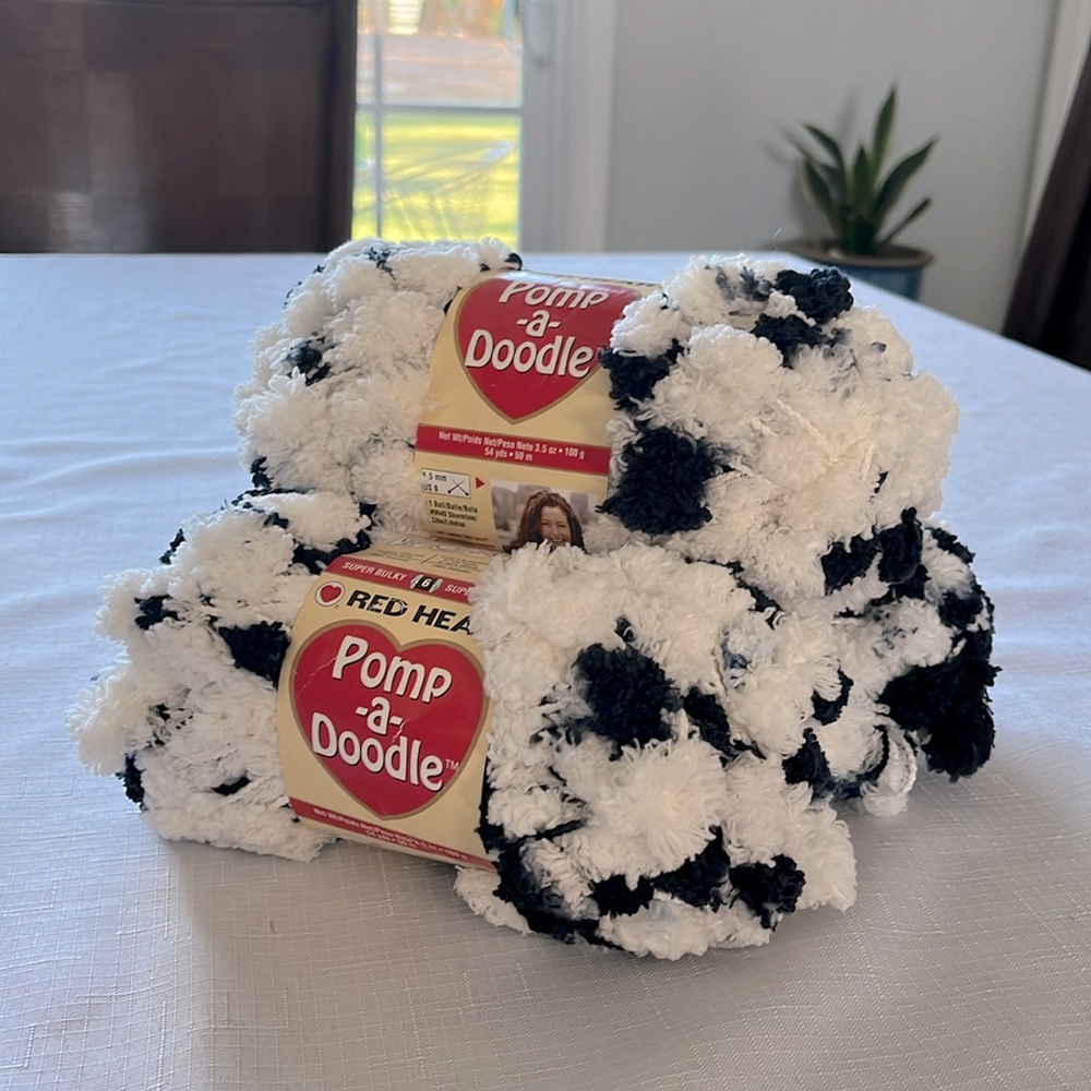 RED HEART POMP -a- DOODLE YARN BUNDLE OF 3